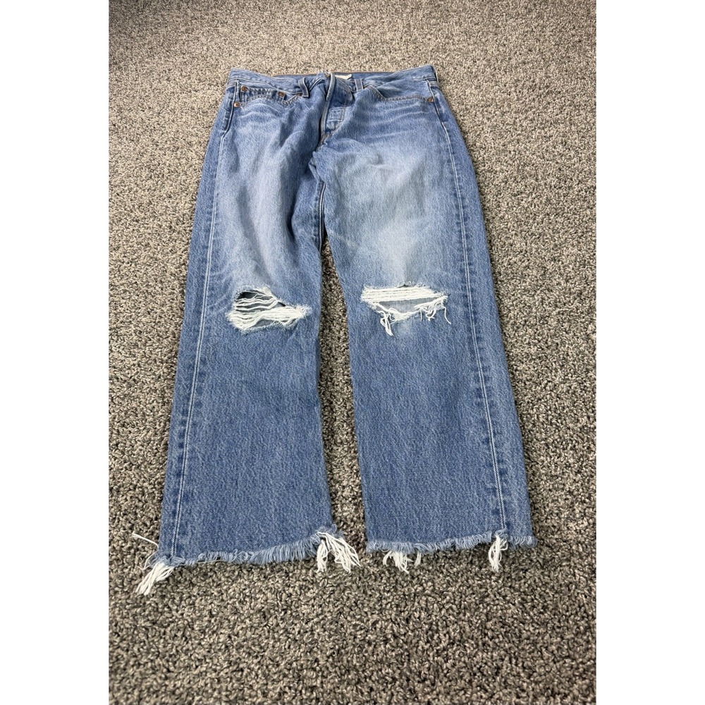 Levi's Premium Wedgie Straight Jeans Women's Size 31 Blue Button Fly